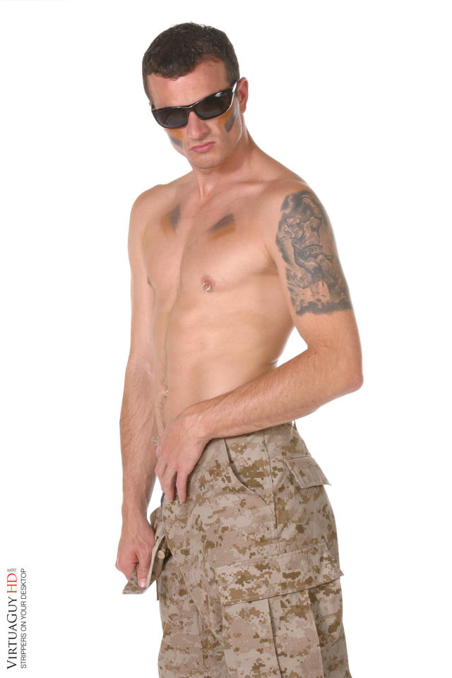 Military male stripper naked soldiers