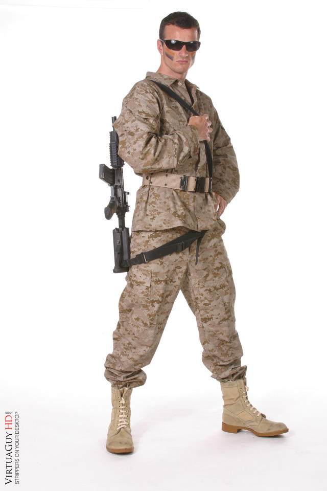 Military male stripper naked soldiers
